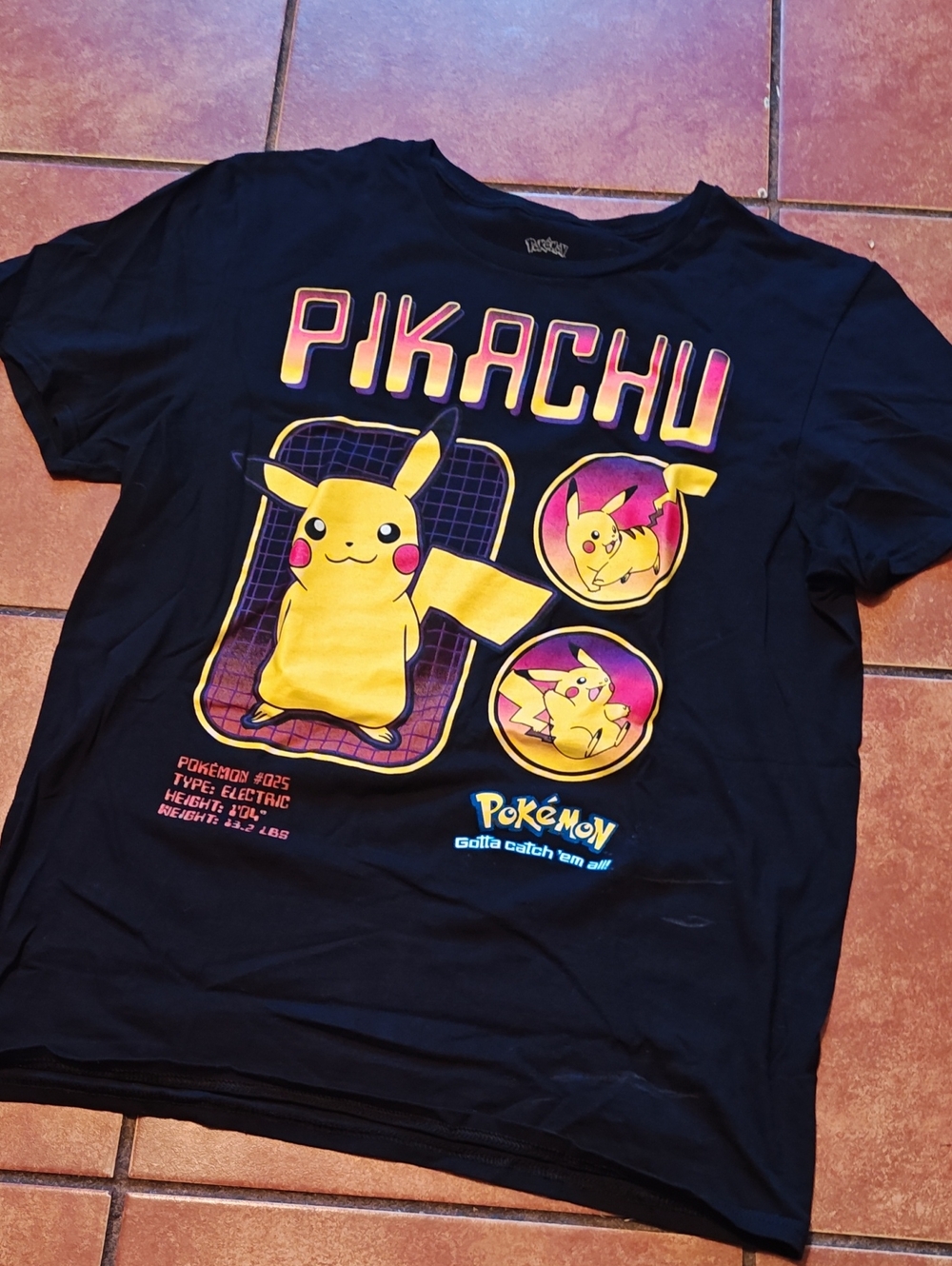 Pikachu Black Kids Graphic Tee